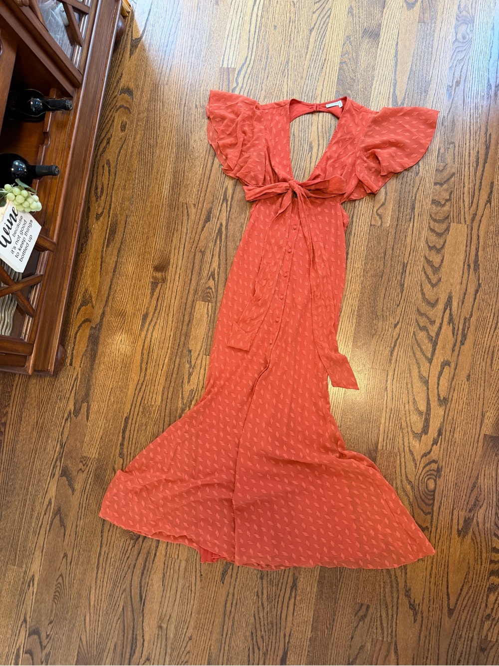 ASOS terracotta maxi dress with open back